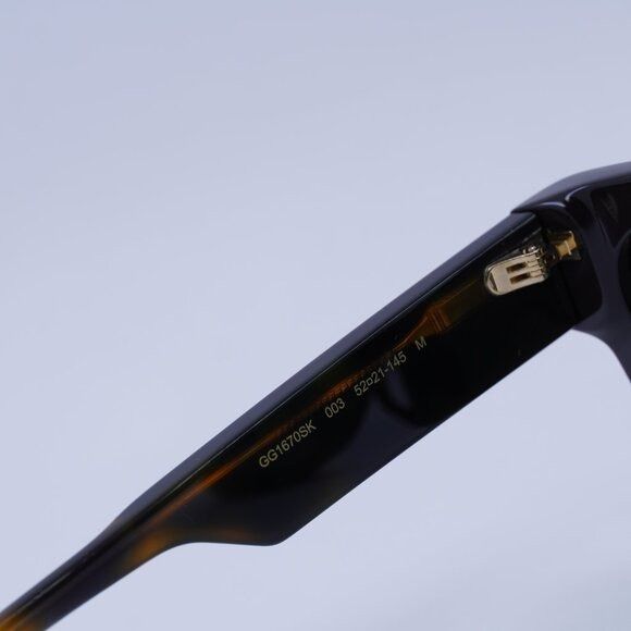 Gucci Gucci GG1670SK 003 Sunglasses Black\Havana Square Frame Size ONE SIZE - 5 Thumbnail