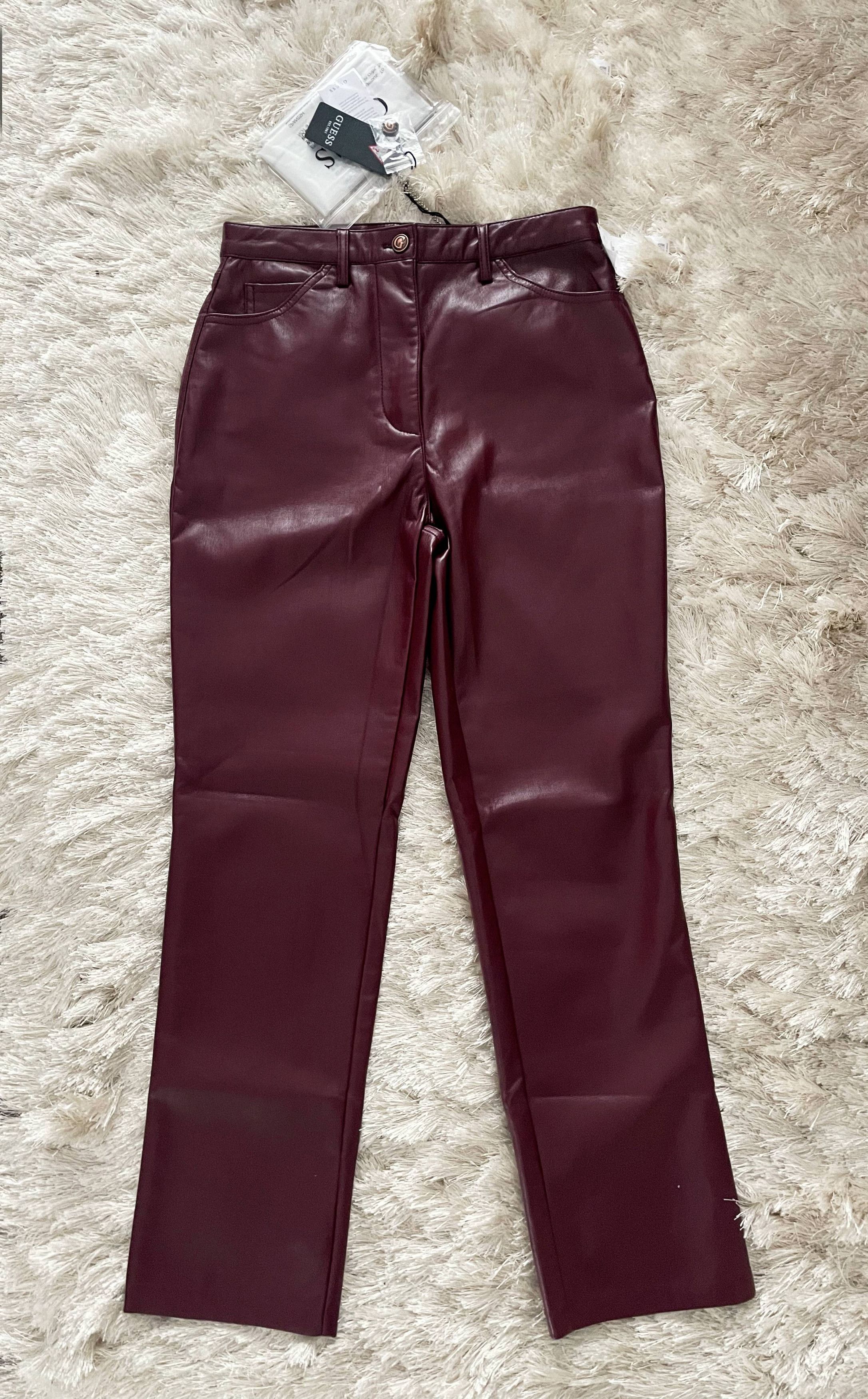 Guess Guess Faux leather straight pant 28 length 29 Size 28" / US 6 / IT 42 - 4 Thumbnail