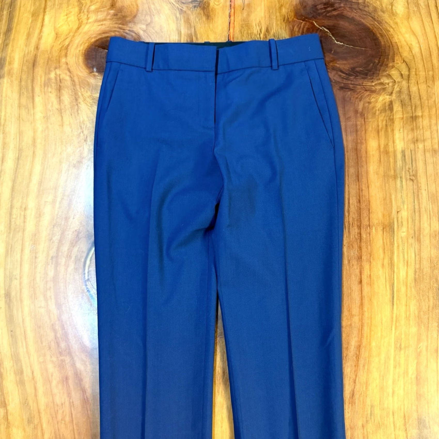 Theory Theory Dress Womens 0 Blue pants Designer Wool Straight leg Career Business Size 29" - 3 Thumbnail