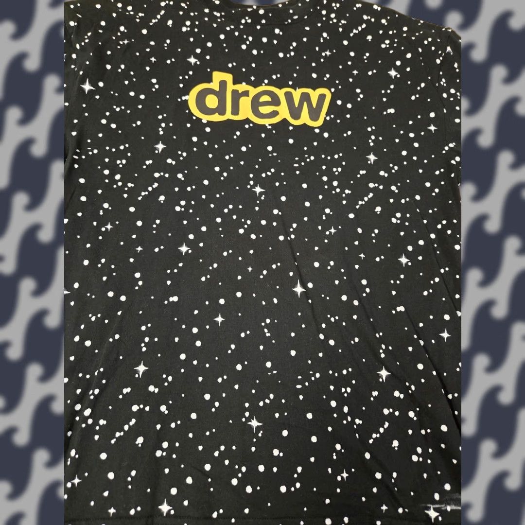 Drew House VINTAGE Drew House Shirt Mens XXS Black Star Print Graphic Tee Streetwear Allover Galaxy Size US XS / EU 42 / 0 - 1 Thumbnail