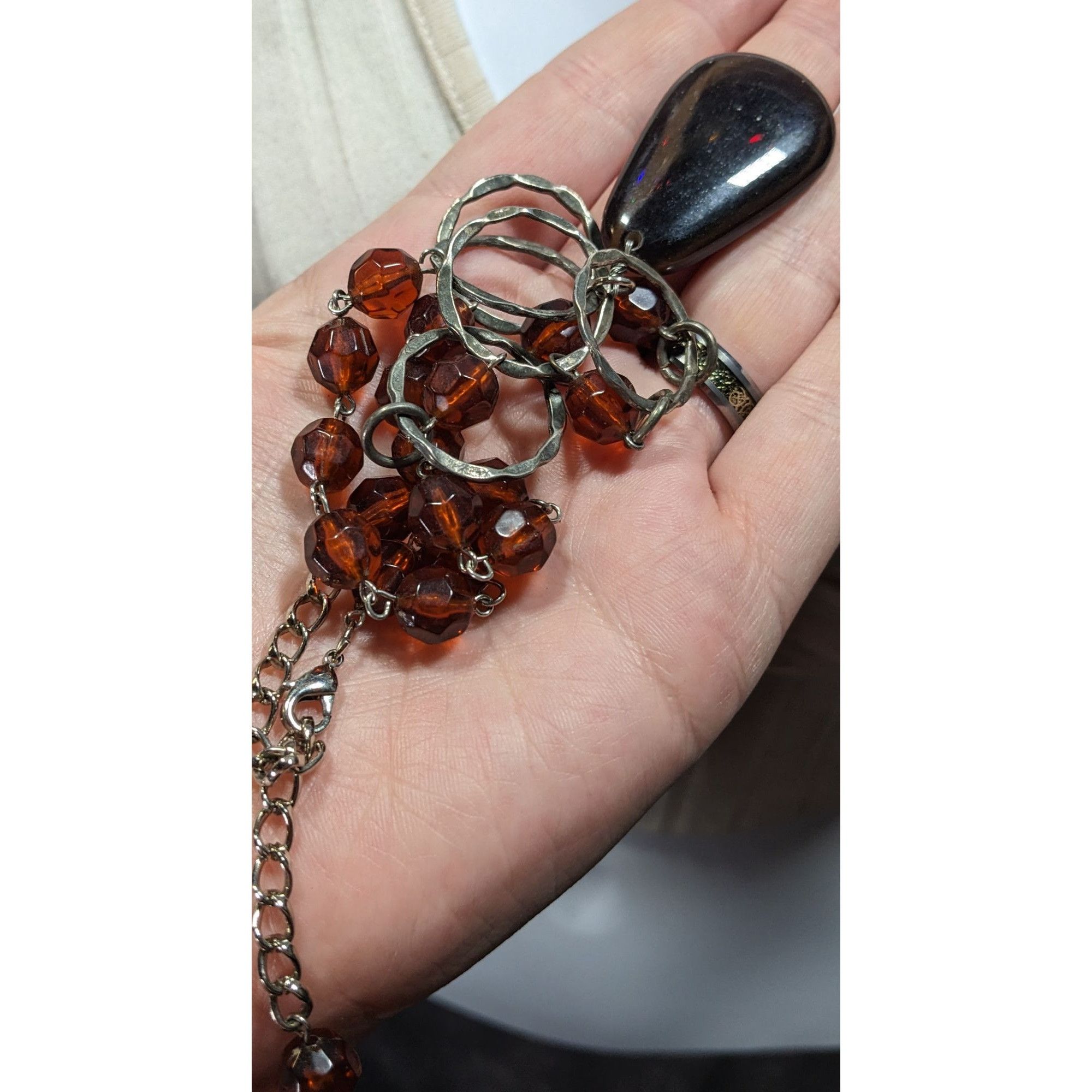 Other Retro Brown Beaded Rustic Teardrop Necklace Size ONE SIZE - 3 Thumbnail