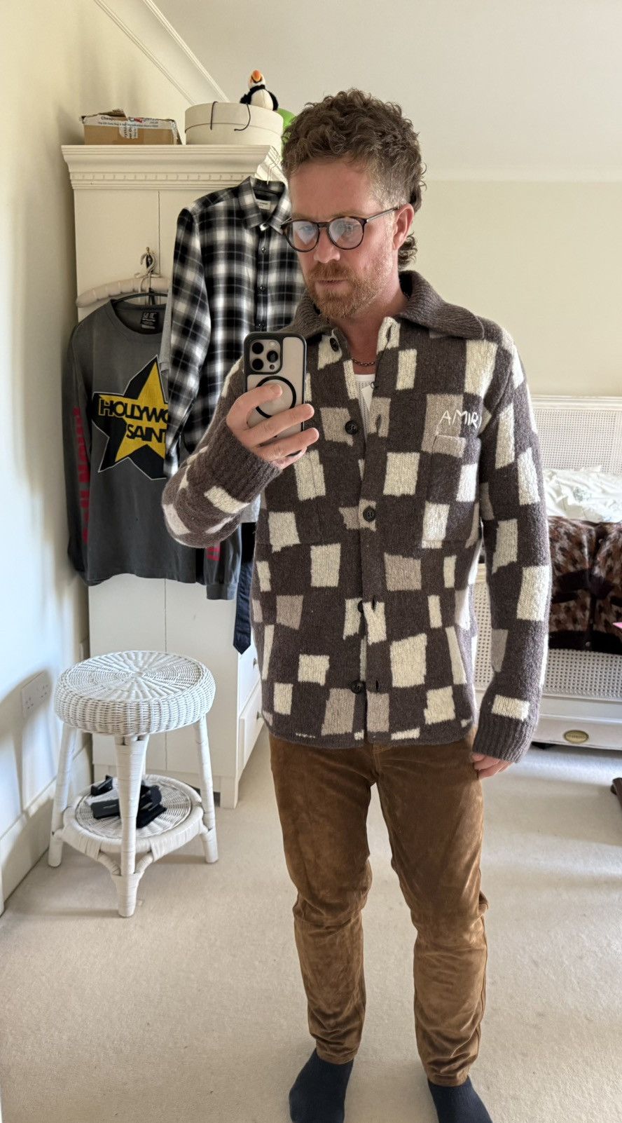 Amiri $1.3k Amiri damier cardigan sweater logo rare grail S Size US S / EU 44-46 / 1 - 9 Thumbnail