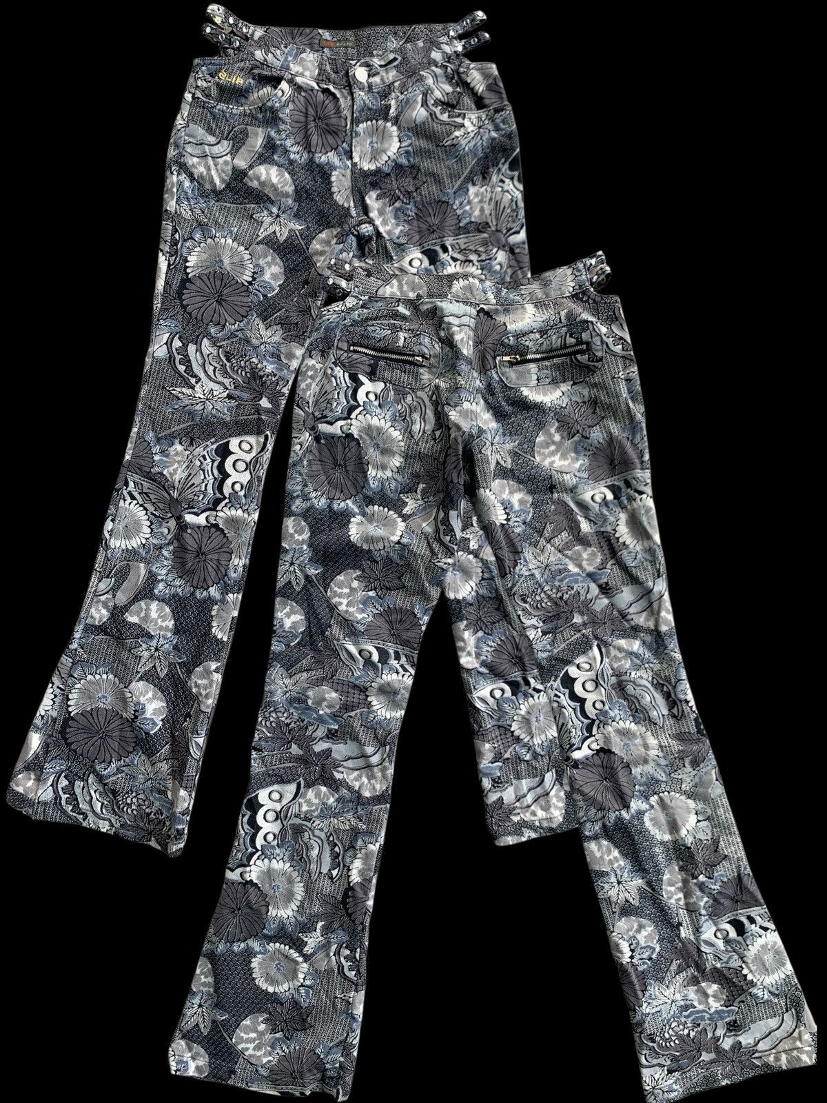 If Six Was Nine × Japanese Brand × Vintage Ladies FLARES Retro Flower Bell Bottoms Hippie vtg trousers Size 28" / US 6 / IT 42 - 1 Thumbnail
