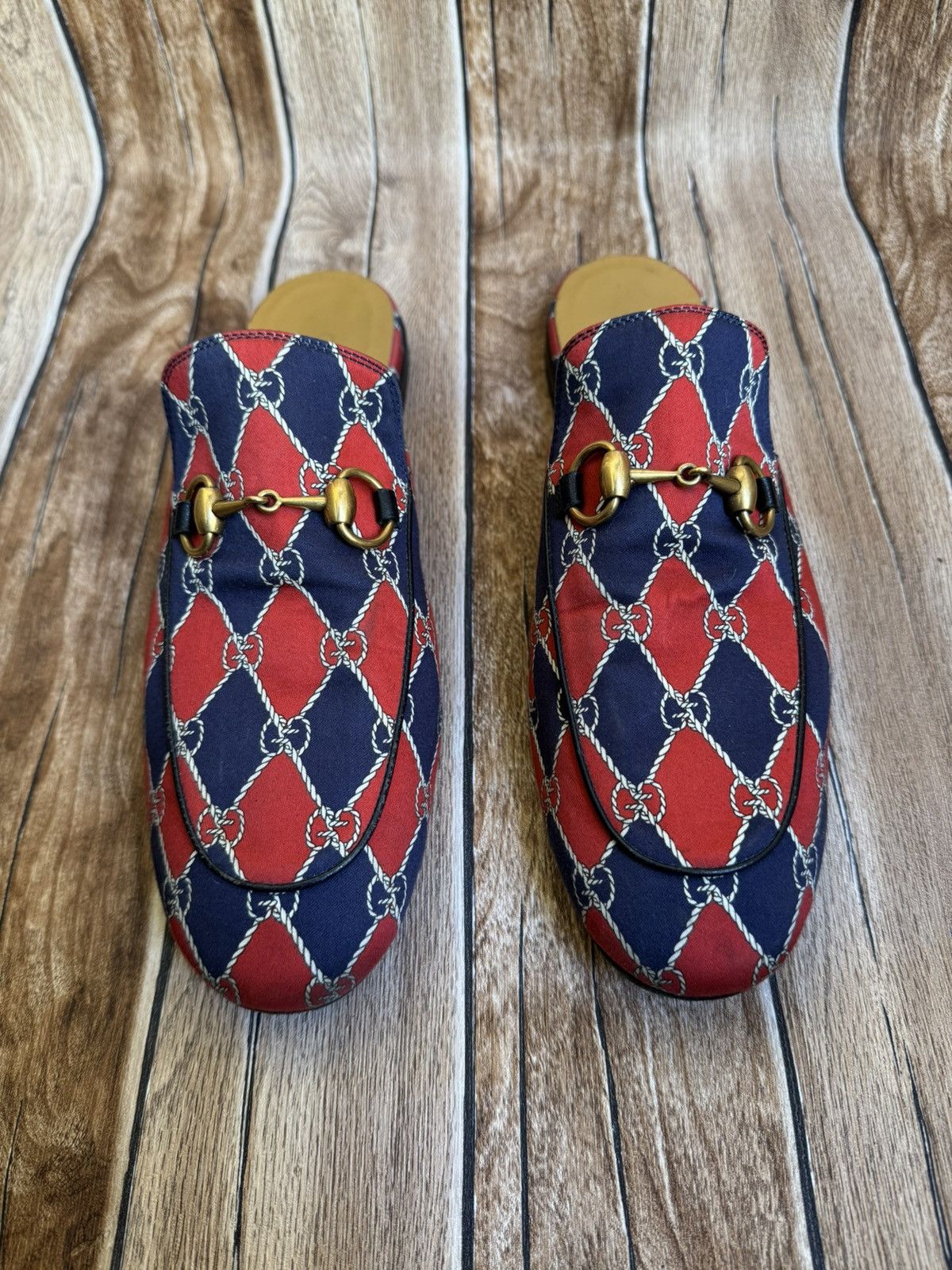 Gucci Rhombus Royal princetown mules Size US 8.5 / EU 41-42 - 2 Thumbnail