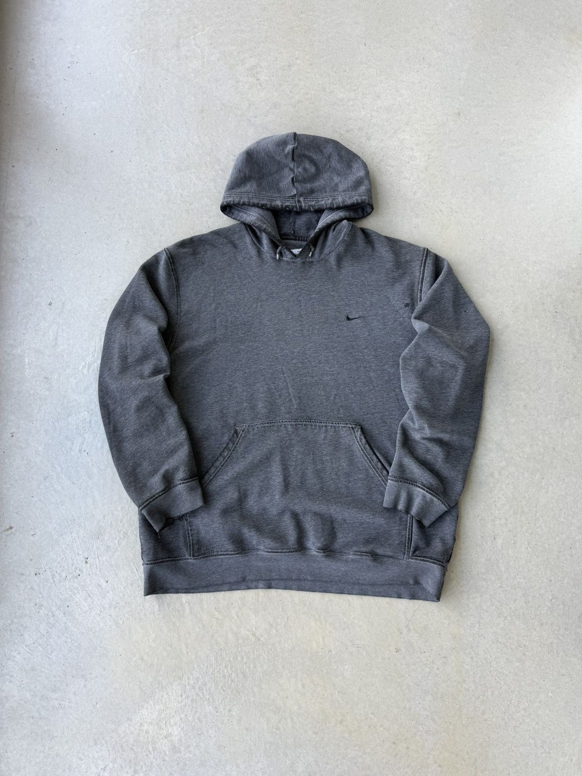 Vintage Vintage 90s Faded Grey Nike Check Swoosh Hoodie Size US XXL / EU 58 / 5 - 1 Thumbnail