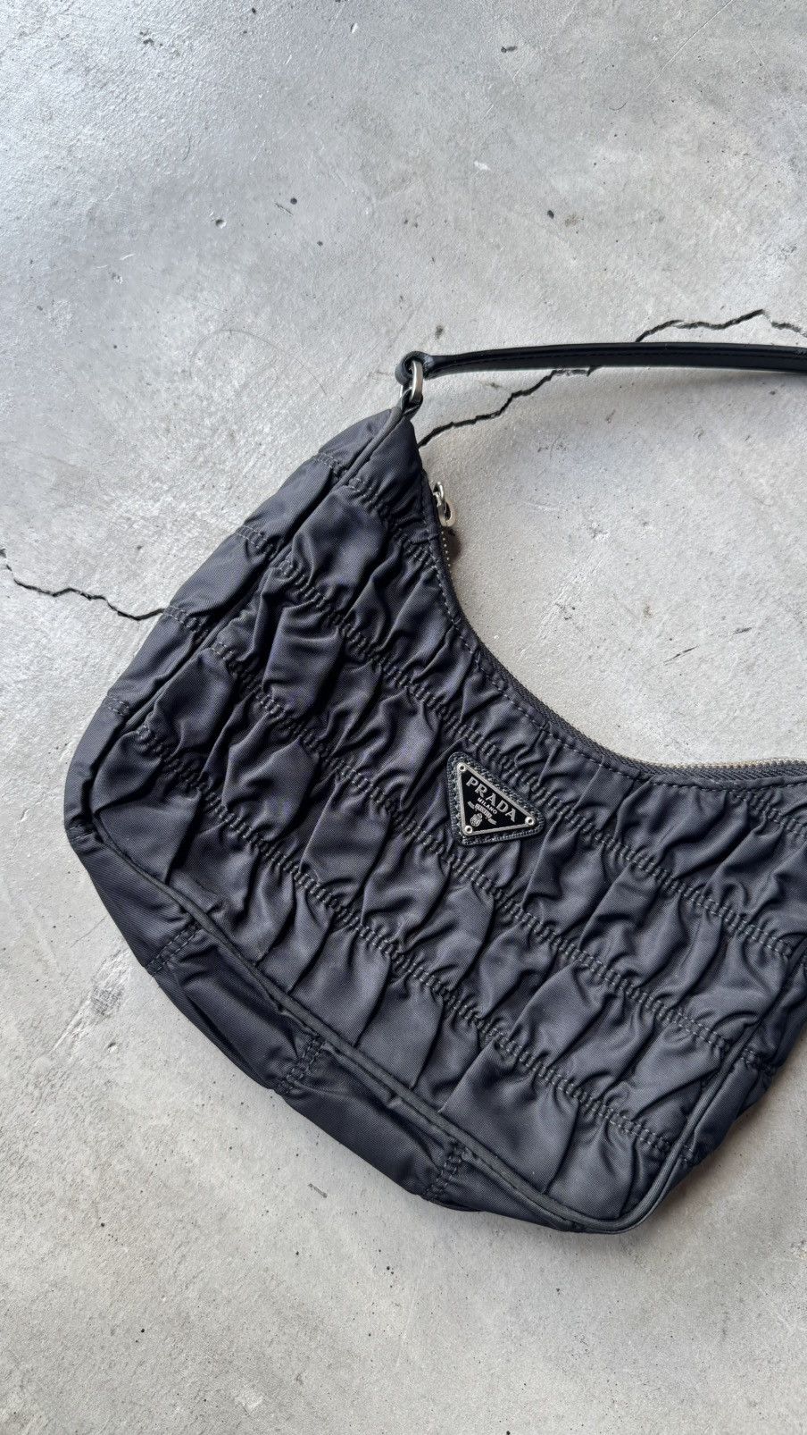 Balenciaga PRADA Tessuto Nylon Gaufre Shoulder Bag Black Size ONE SIZE - 3 Thumbnail
