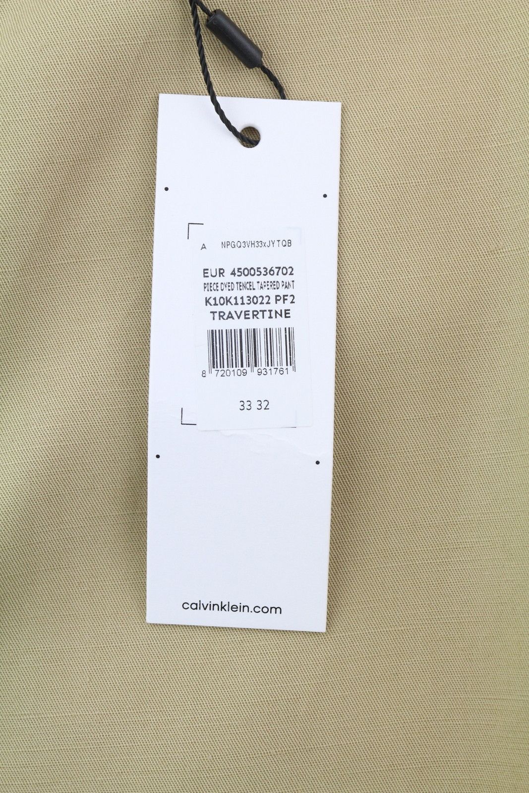 Calvin Klein DYED TENCEL TAPERED W33/L32 Brown Linen Trousers 85159 Size US 33 - 8 Thumbnail