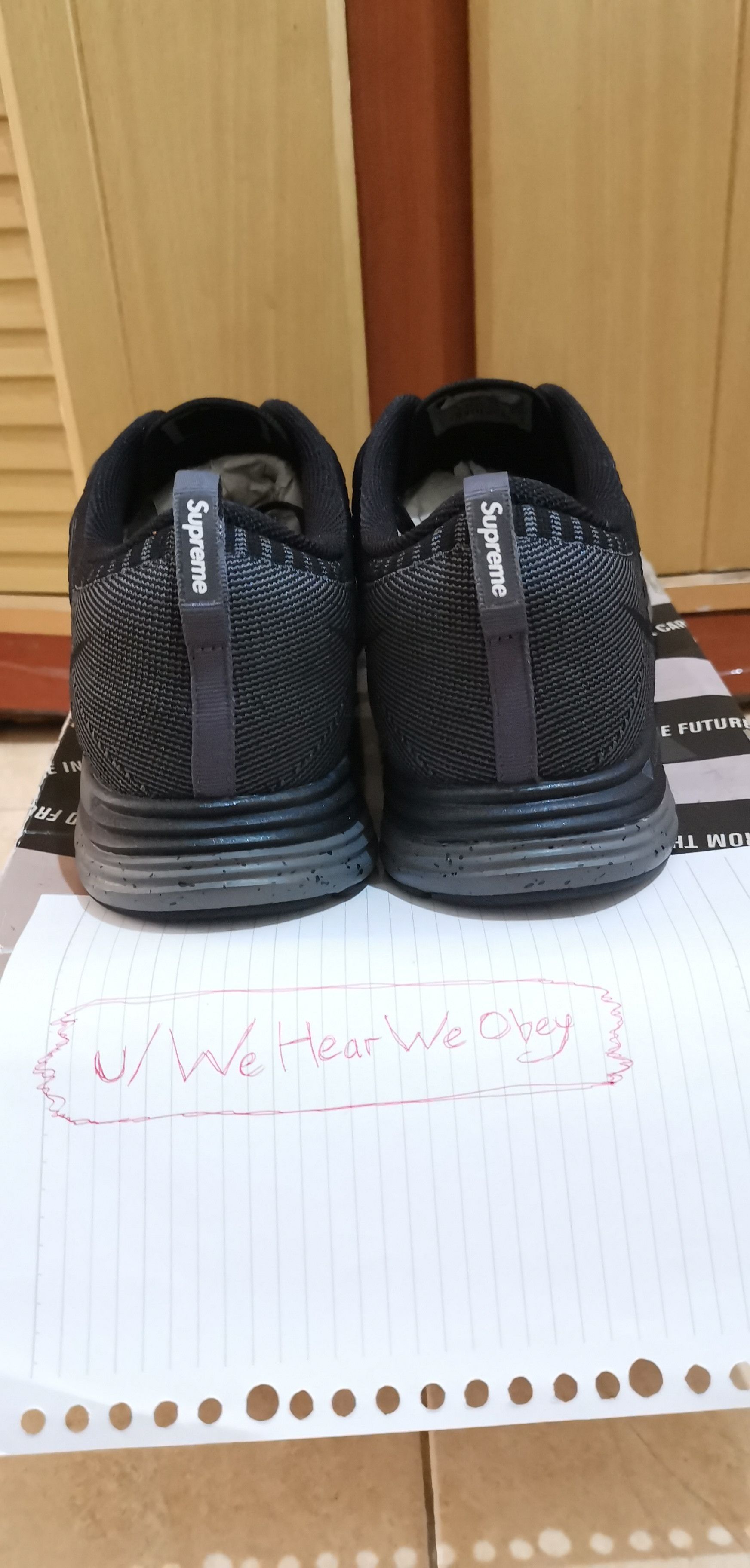 Nike × Supreme Nike Flyknit Lunar 1+ Supreme, size 12, New with OG Box Size US 13 / EU 46 - 6 Thumbnail