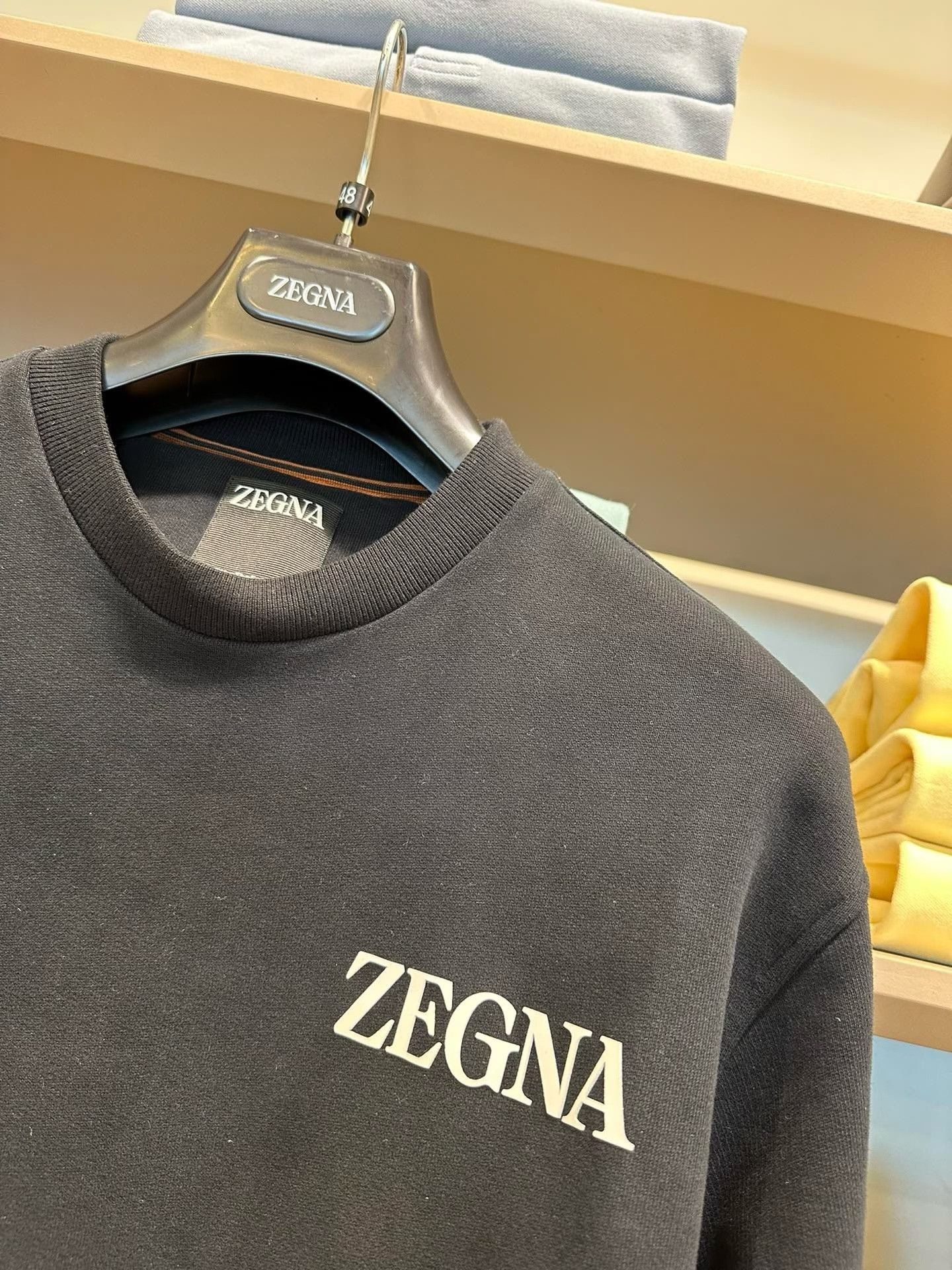 Ermenegildo Zegna Zegna Black Men’s Crewneck Sweatshirt Size US M / EU 48-50 / 2 - 2 Thumbnail