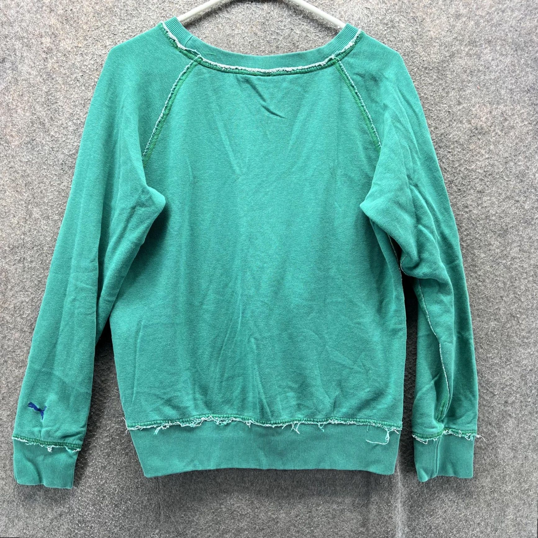 Puma Puma Sweatshirt Womens Large Green Raglan Logo Crewneck Pullover Top Size L / US 10 / IT 46 - 2 Thumbnail