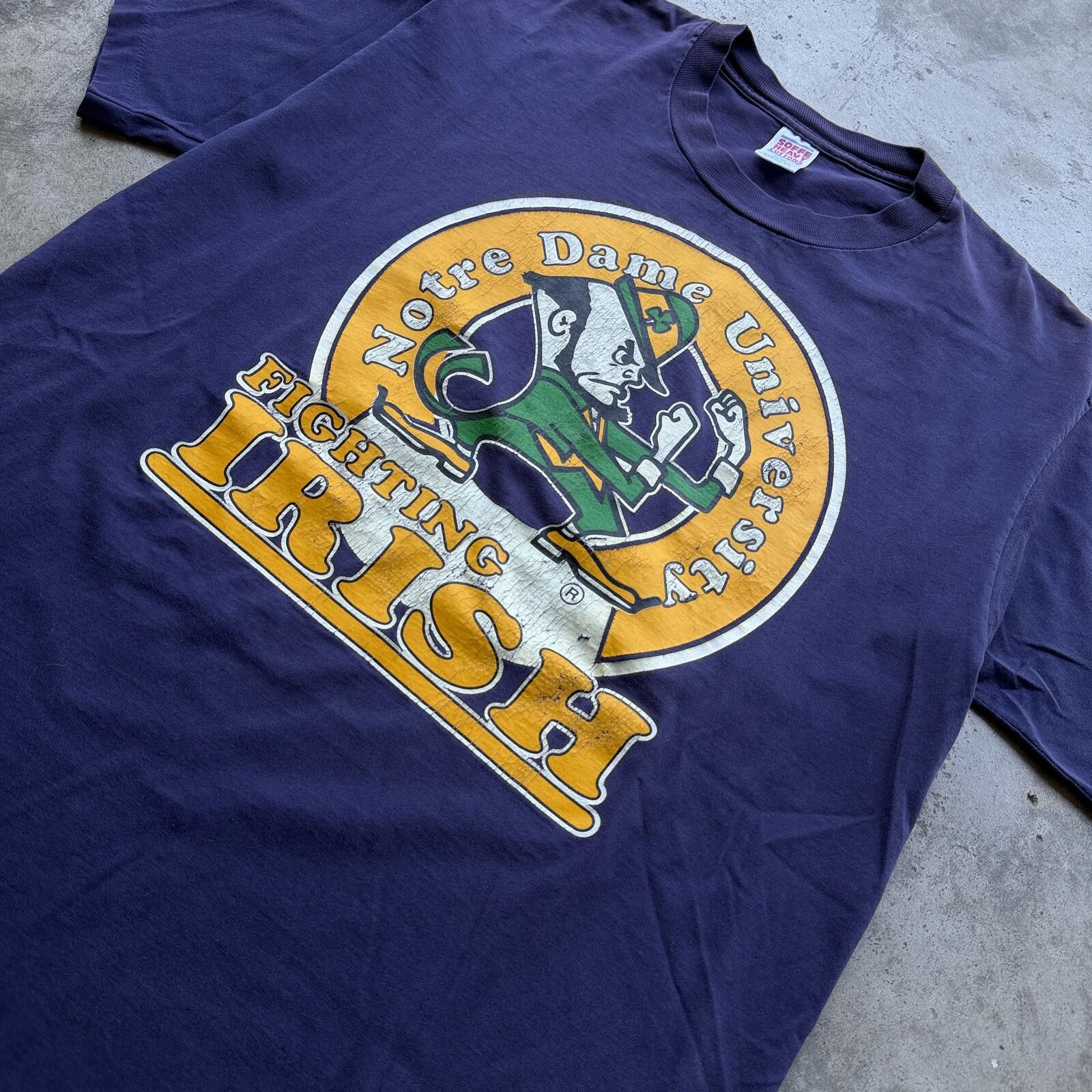 Soffe Vintage 90s Notre Dame Fighting Irish Single Stitch Tee XL Size US XL / EU 56 / 4 - 3 Thumbnail