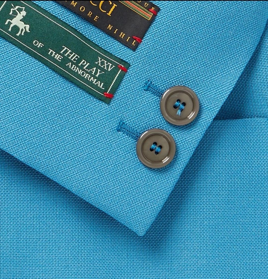 Gucci Blue Wool-Blend Canvas Blue Blazer 46 NWT Size 46R - 3 Thumbnail
