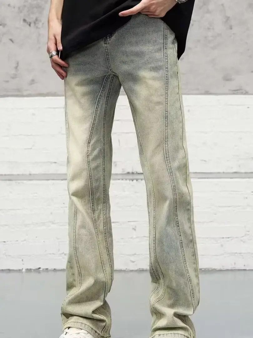 Japanese Brand × Jean Retro straight tube micro flared patchwork jeans Size US 32 / EU 48 - 1 Thumbnail