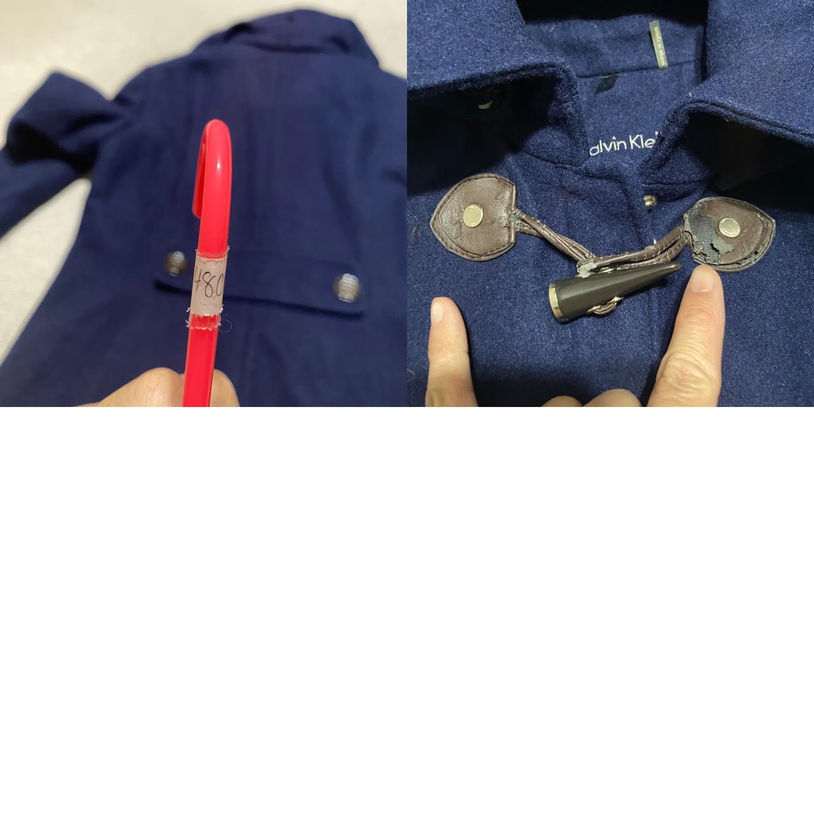 Calvin Klein Calvin Klein Womens Coat Wool Blend Quilt Lined Hooded Toggle Buttons Blue Mid-Length Regular Size 6 Womens Jacket Coat Size M / US 6-8 / IT 42-44 - 9 Thumbnail