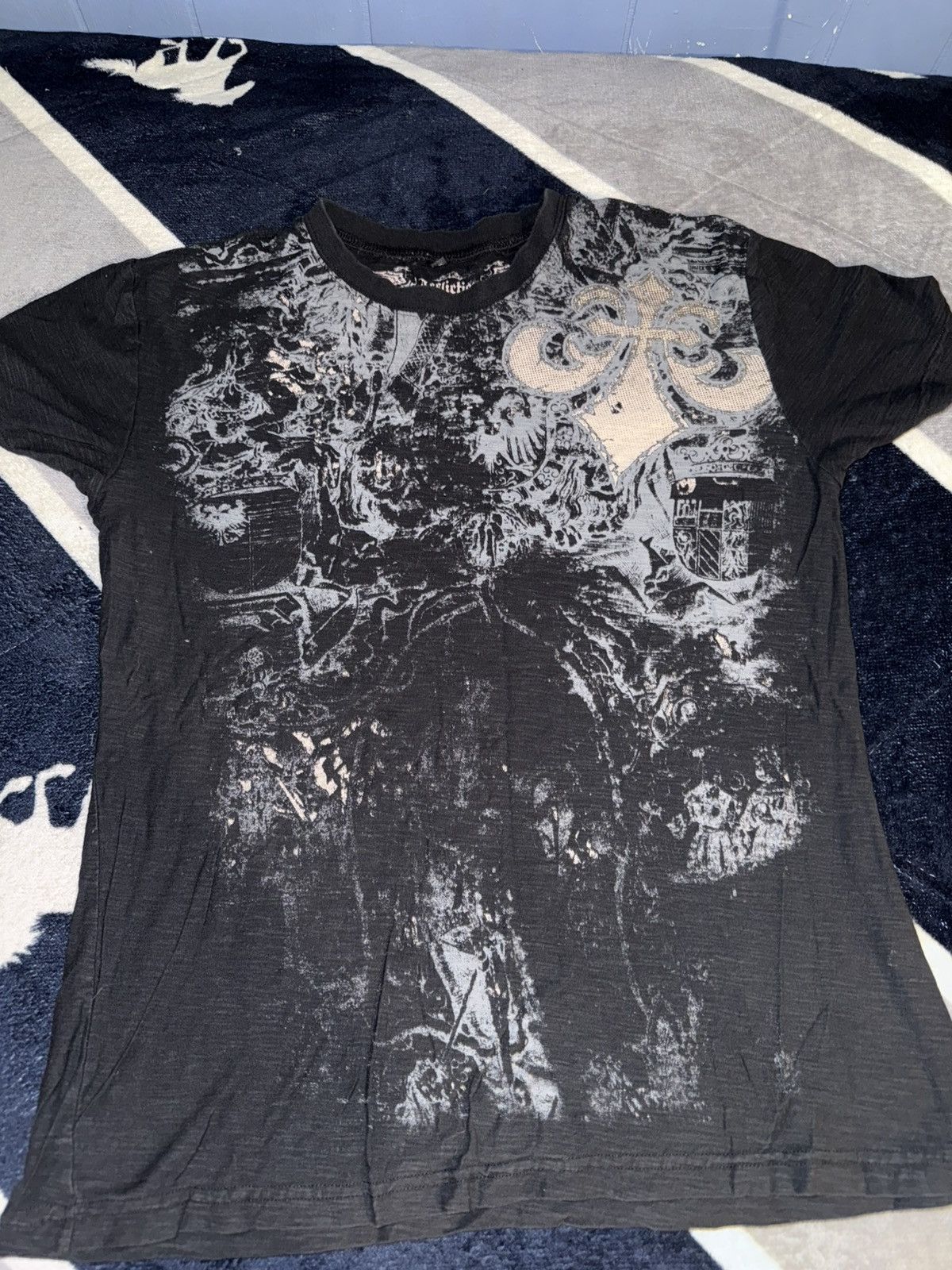 Affliction × Vintage Vintage Y2K Affliction T shirt M Big Cross Skull MMA Size US M / EU 48-50 / 2 - 2 Thumbnail