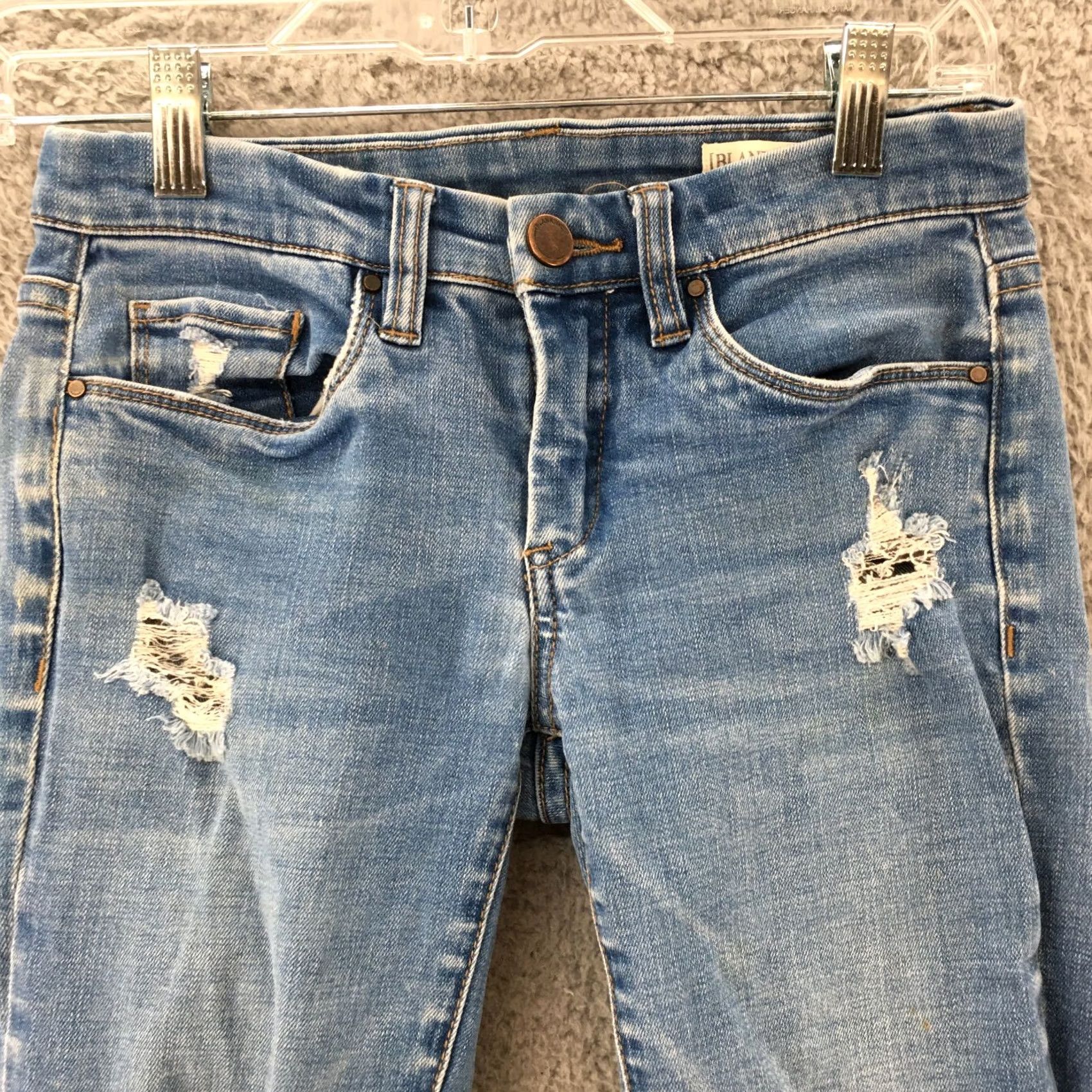 Vintage BLANKNYC Skinny Jeans Womens 25 Blue Denim Low Rise Ripped Casual Zip Fly Jeans Size 26" / US 2 / IT 38 - 2 Thumbnail