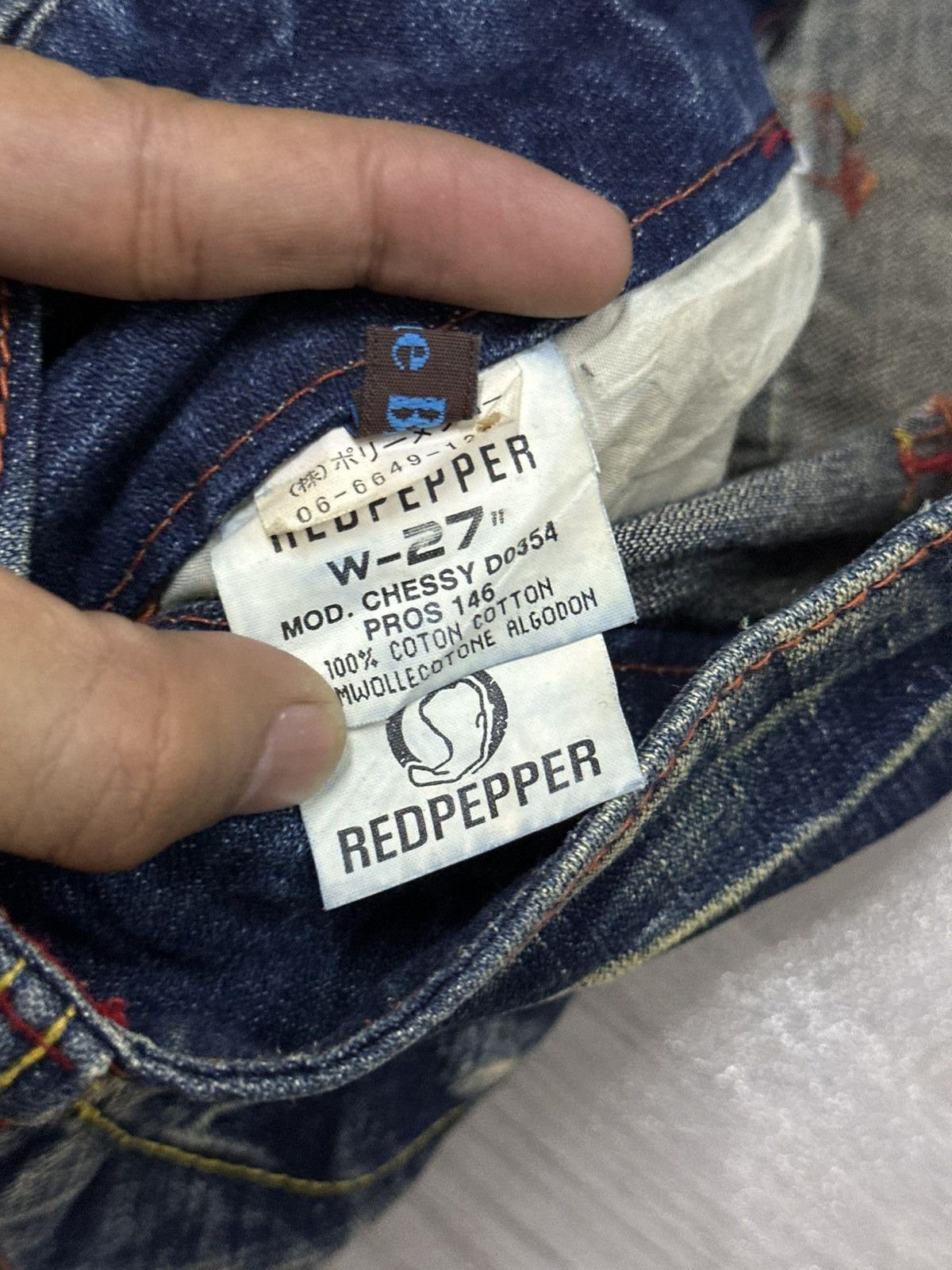 If Six Was Nine Vintage Y2K Red Pepper Denim Mudmax Wash Pant Size US 28 / EU 44 - 11 Thumbnail