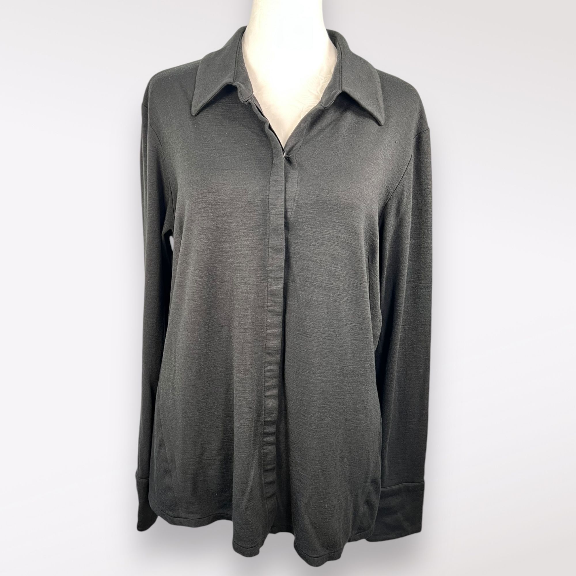 Emanuel Ungaro VTG Emanuel Ungaro Wool Blend Button-Up Blouse Large Size L / US 10 / IT 46 - 1 Thumbnail