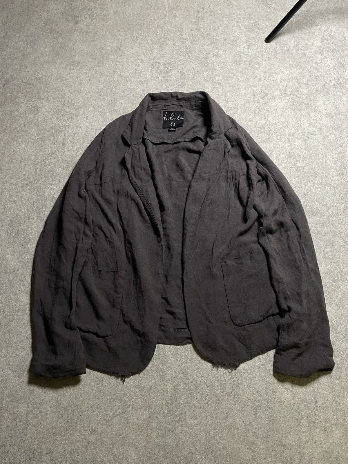 14th Addiction 14th Addiction Black Linen Blazer — Raw Edge Cut Size US M / EU 48-50 / 2 - 1 Thumbnail