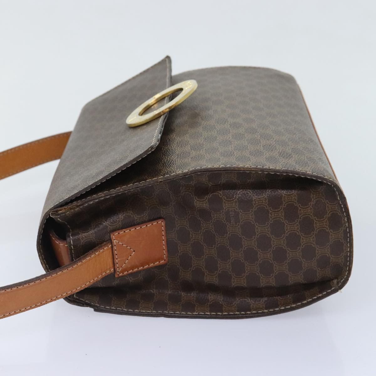 Celine CELINE Macadam Canvas Shoulder Bag Pvc Leather Brown Size ONE SIZE - 4 Thumbnail