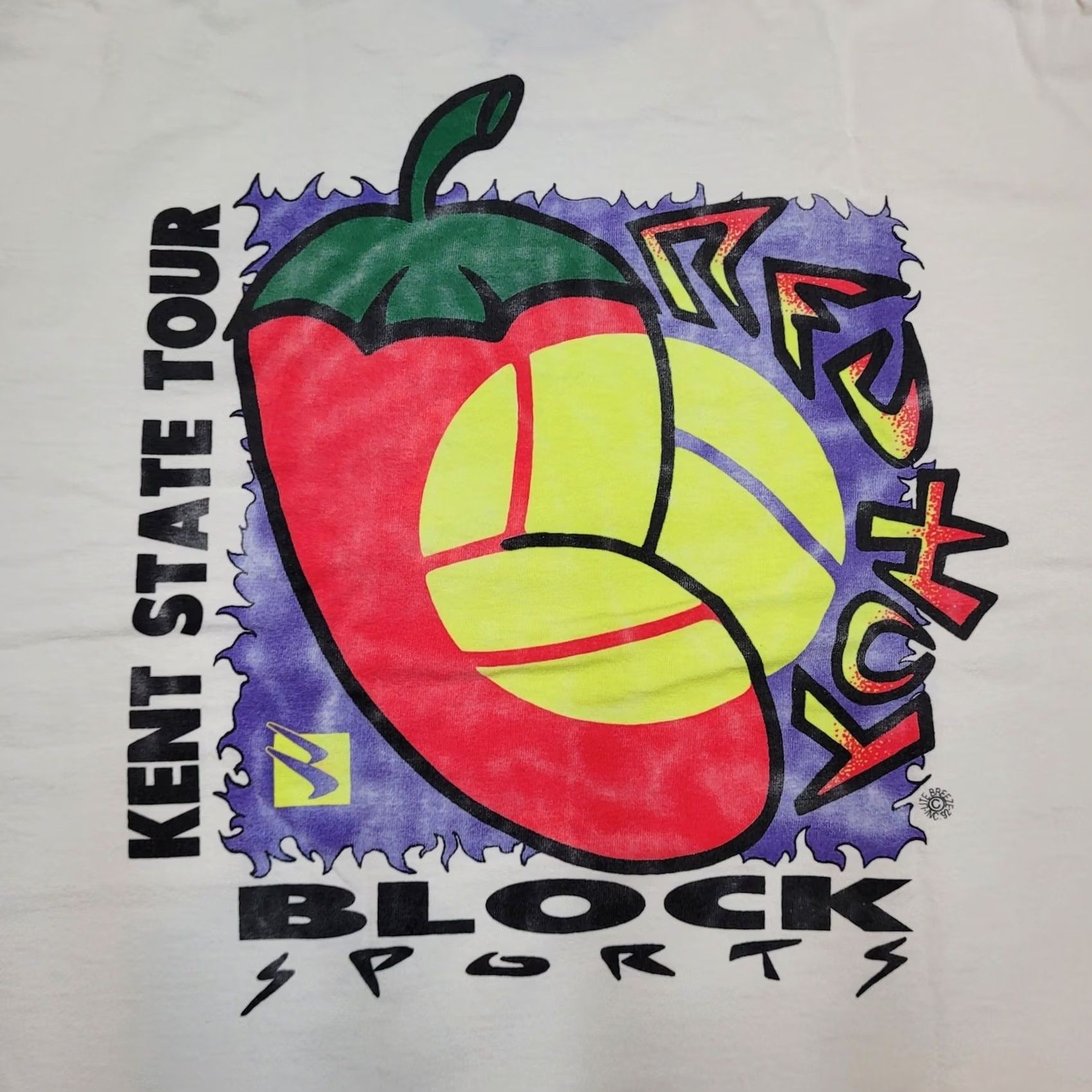 Vintage VTG 1992 Kent State Tour Neon T-Shirt Single Stitch 90s Boxy Fit L USA Shirt Men Crew Neck Short Sleeve White 90s College University Theme Boys Mens Size US L / EU 52-54 / 3 - 2 Thumbnail
