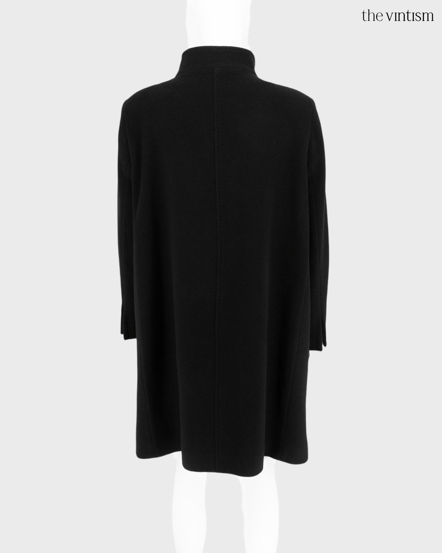Cinzia Rocca Cinzia Rocca Black 90% Virgin Wool & Cashmere Coat IT 46 Size XL / US 12-14 / IT 48-50 - 6 Thumbnail