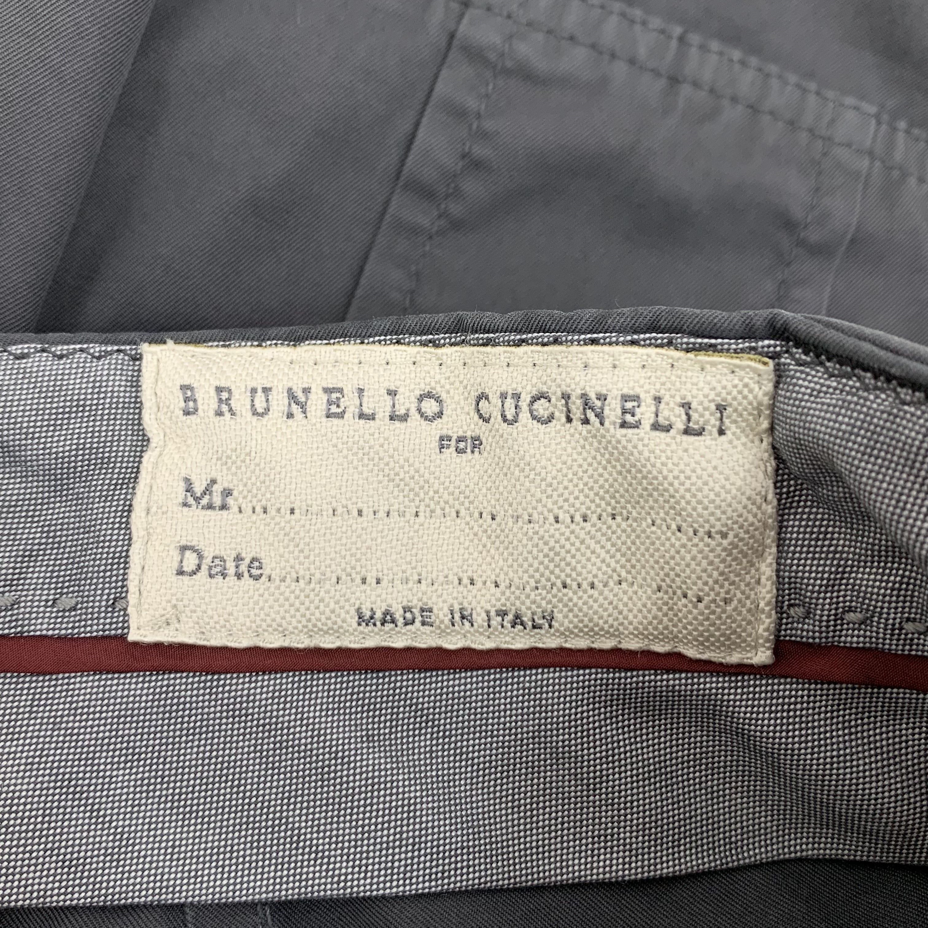 Brunello Cucinelli Brunello Cucinelli Gray Cotton Trousers (M) Size US 32 / EU 48 - 8 Thumbnail