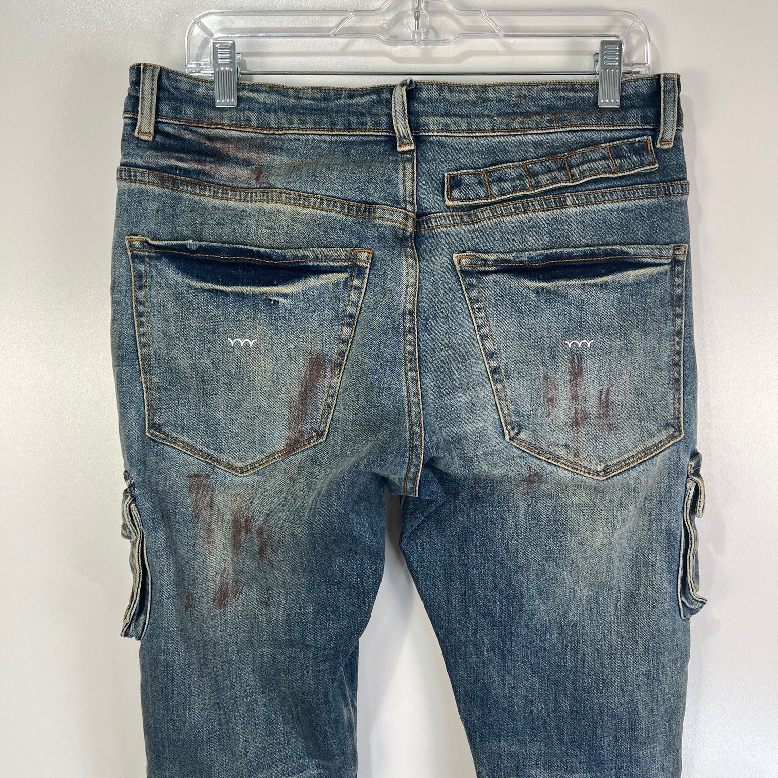 Other Bluecarats Spade Slim Fit Cargo Pockets Jeans Distressed Size US 33 - 8 Thumbnail