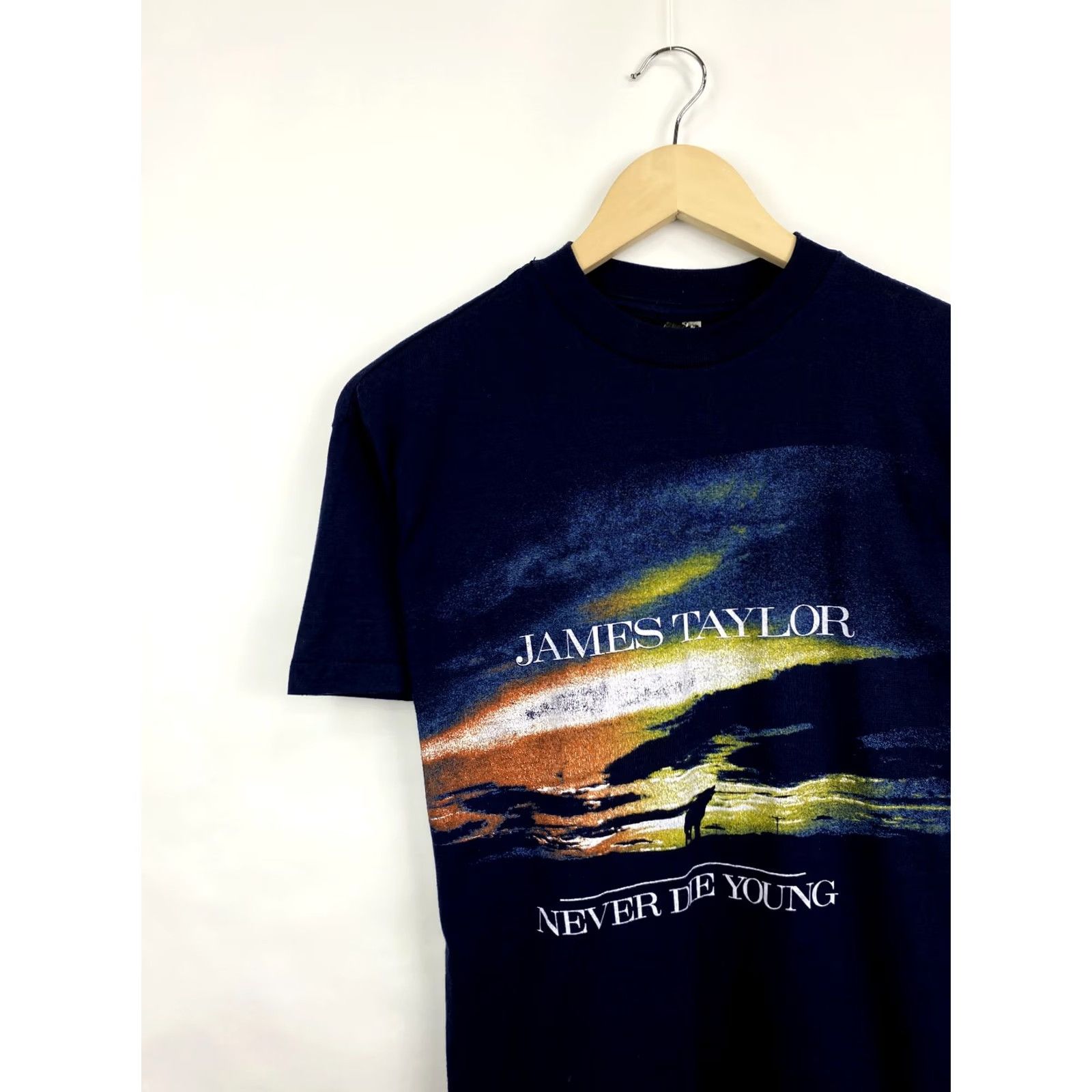 Gildan Vintage James Taylor Never Die Young T-shirt Rare Retro blue M Mens T-Shirt Size US M / EU 48-50 / 2 - 2 Thumbnail