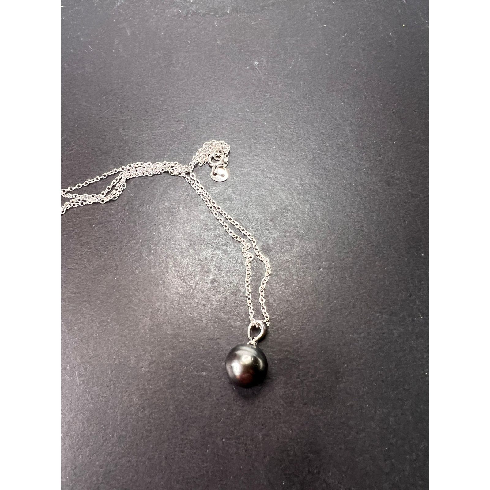 Other Tahitian Pearl Rhodium Over Sterling Silver Pendant Chain Size ONE SIZE - 9 Thumbnail