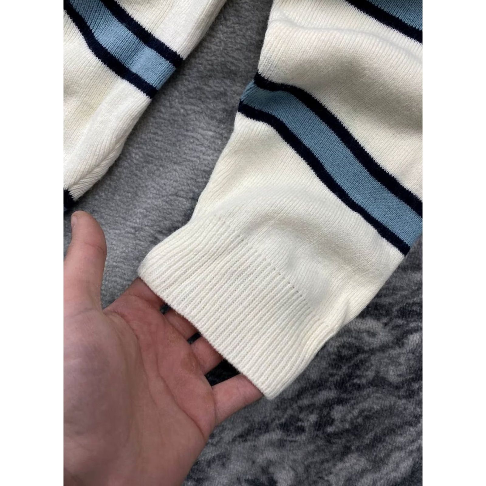 Dolce & Gabbana VINTAGE Dolce Gabbana Knit Sweater White Striped Big Logo Men XL Size US XL / EU 56 / 4 - 7 Thumbnail
