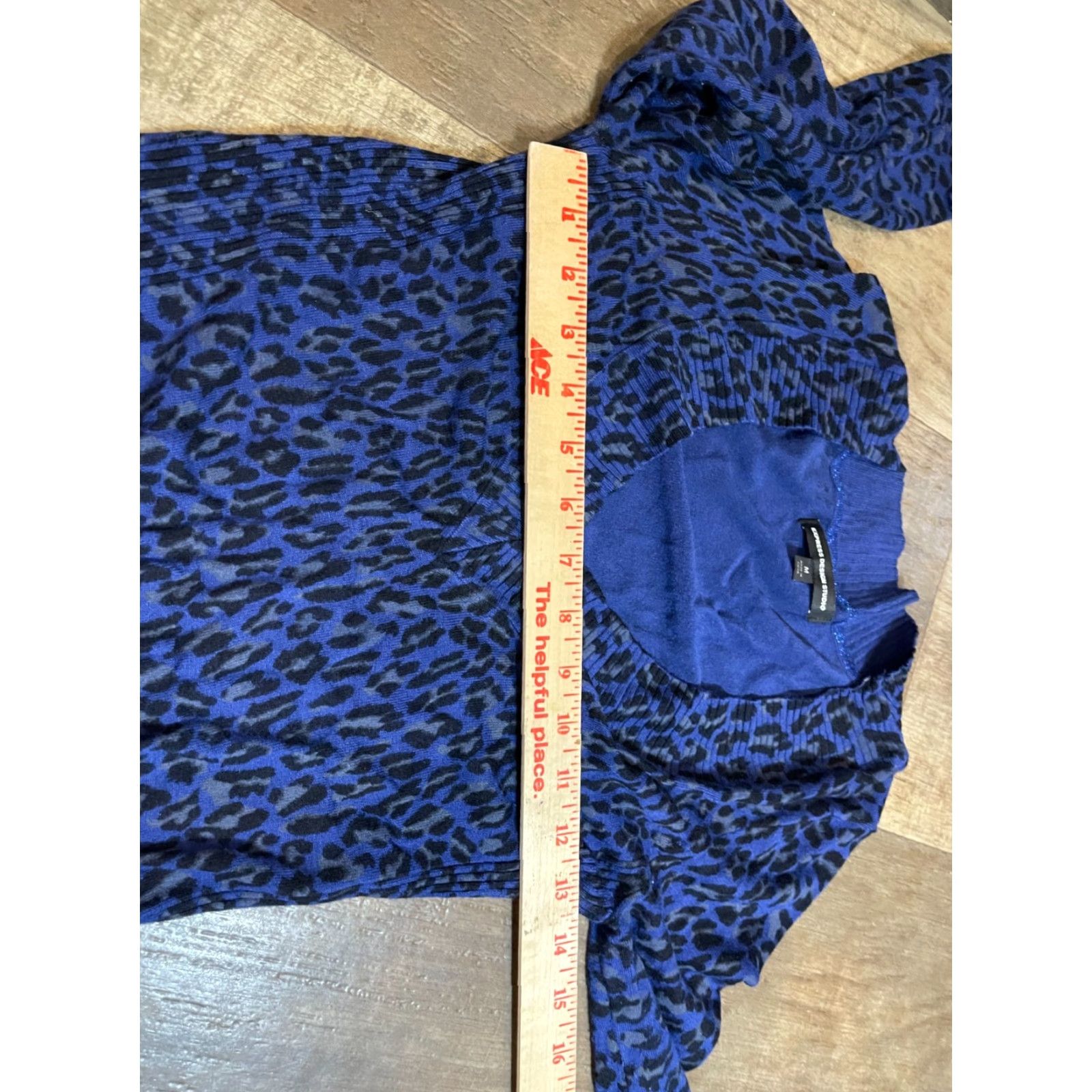 Express Express Design Studio Top Womens M Blue Long Sleeve Blouse Pull Over Casual Party/Cocktail Travel Shirt Shirt? Size M / US 6-8 / IT 42-44 - 3 Thumbnail