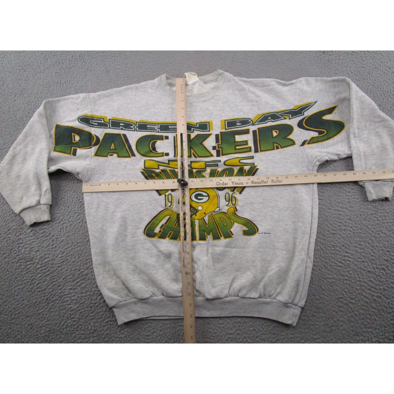 Spell VINTAGE 90s Green Bay Packer Chest Spell Out Cliff Engle Sweatshirt NFL Men L Gray Cotton Logo Sweater Pullover Football All Seasons Hooded Size US L / EU 52-54 / 3 - 7 Thumbnail