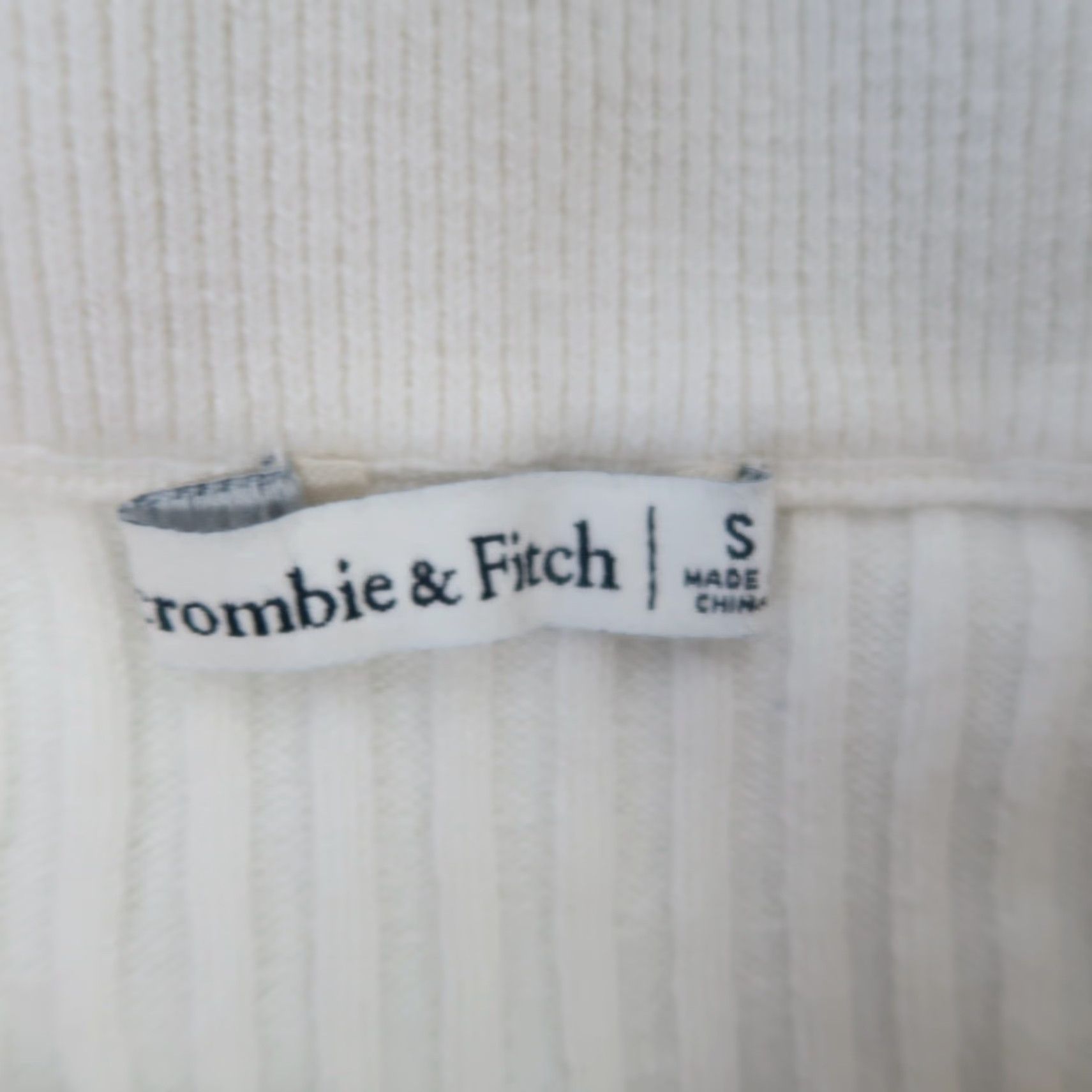 Abercrombie & Fitch Abercrombie & Fitch Cream Ribbed Knit Sweater Mini Skirt S Womens Cotton Nylon Viscose Knit Short Solid Fall Winter Spring Casual Size S / US 4 / IT 40 - 3 Thumbnail