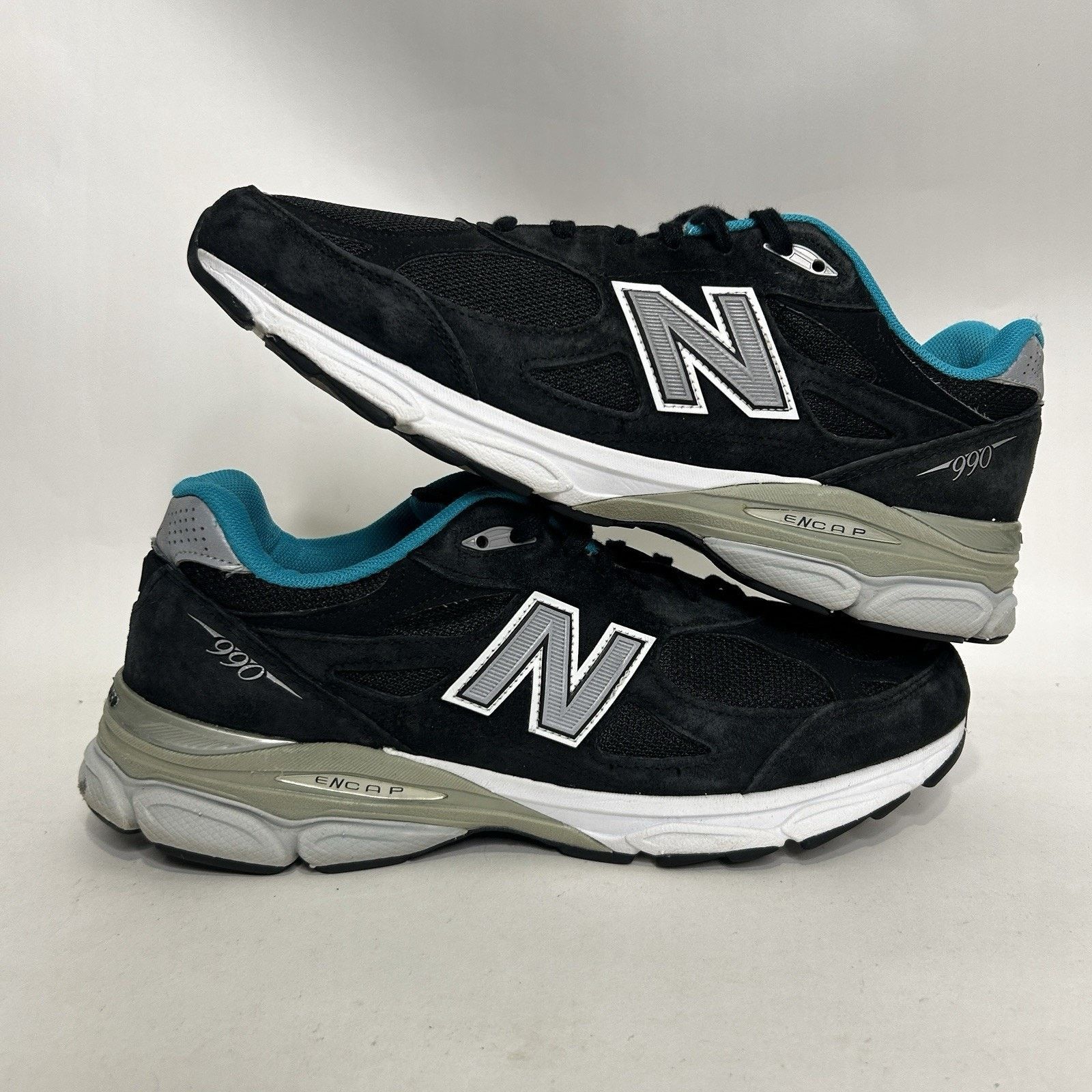 New Balance New Balance 990v3 “Black Grey Teal” Running Sneakers M990GB3 Size US 12 / EU 45 - 1 Thumbnail