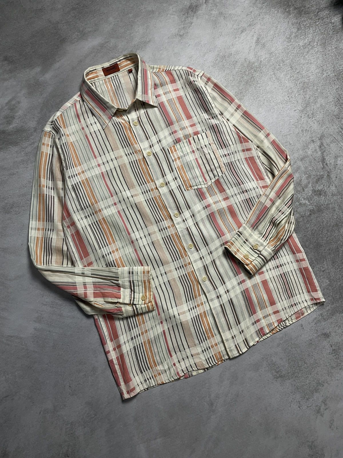 Missoni Missoni Abstract Multi Color Long Sleve Shirt Size US L / EU 52-54 / 3 - 7 Thumbnail