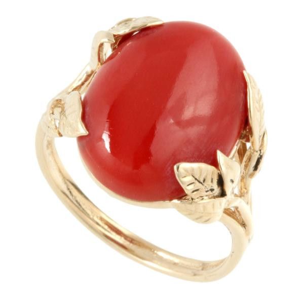 image of Other 14K Gold Coral Ring, Women's