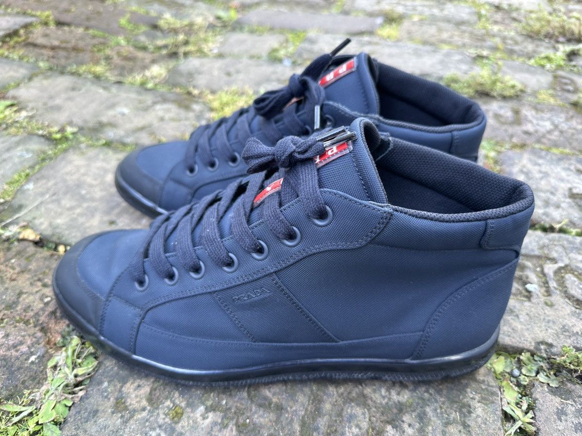 Prada 💫Prada💫(4T 3029) High Top Canvas Sneakers U.K-10.5/U.S-11.5 Size US 11.5 / EU 44-45 - 1 Thumbnail
