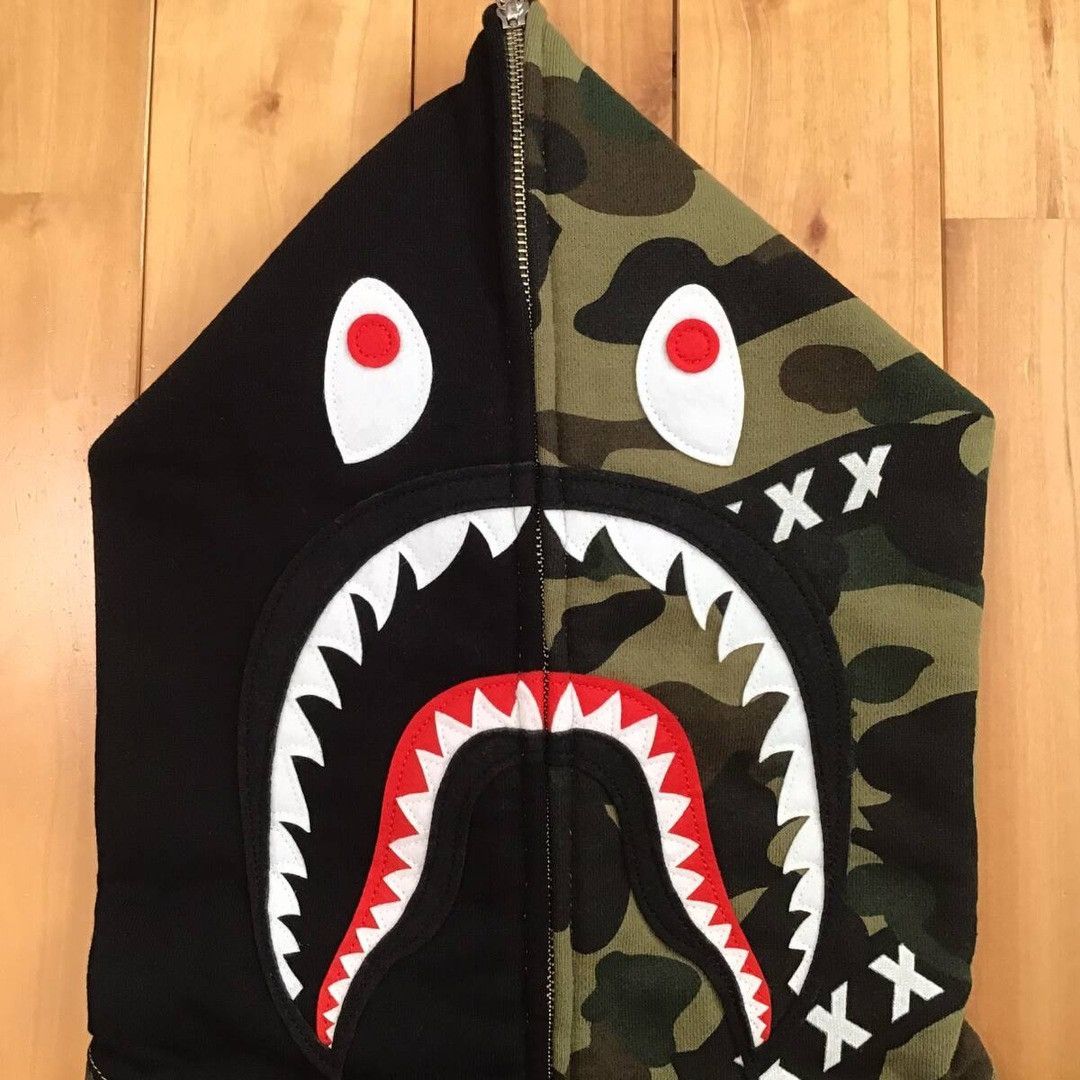 Bape BAPE × GOD SELECTION XXX Shark Full Zip Hoodie a bathing ape Size US L / EU 52-54 / 3 - 3 Thumbnail
