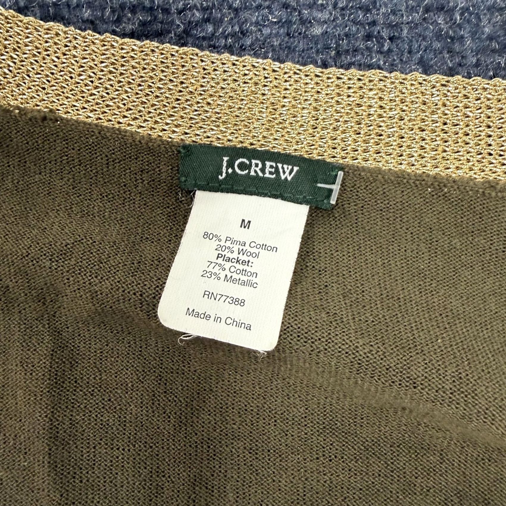 J.Crew VINTAGE J.Crew Cardigan Sweater Womens M Green V Neck Pockets Knit Size M / US 6-8 / IT 42-44 - 3 Thumbnail