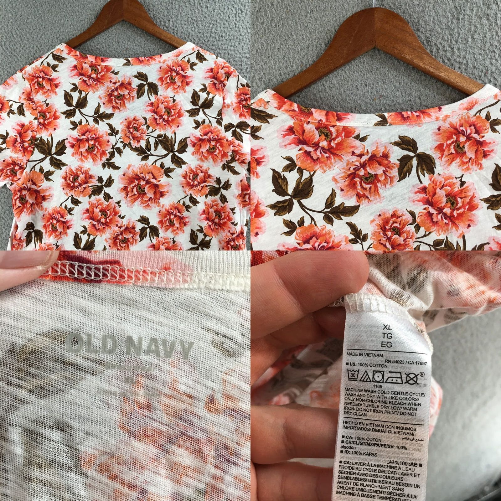 Old Navy Old Navy Floral Print V-Neck Short Sleeve Tee Women XL Multicolor T-Shirt NEW Size XL / US 12-14 / IT 48-50 - 8 Thumbnail
