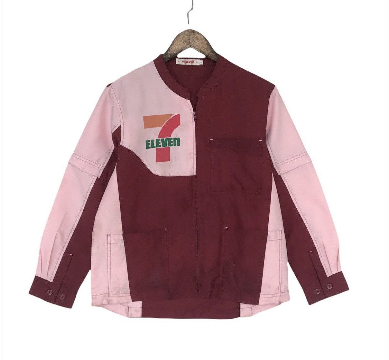 Japanese Brand Vintage 80s 7Eleven Uniform Zipper Shirt Size S / US 4 / IT 40 - 1 Thumbnail