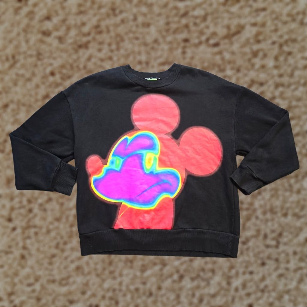 Zara Zara Sweater Womens M Black Disney Mickey Mouse Rainbow Cropped Casual Size M / US 6-8 / IT 42-44 - 1 Thumbnail