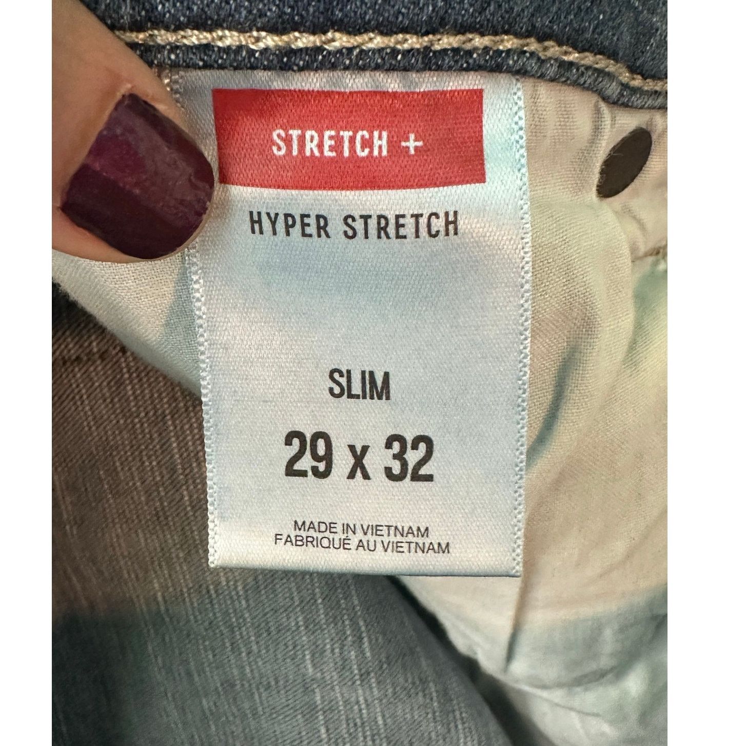 Express Express blue Hyper Stretch Slim Fit jeans size 29 Size US 29 - 4 Thumbnail