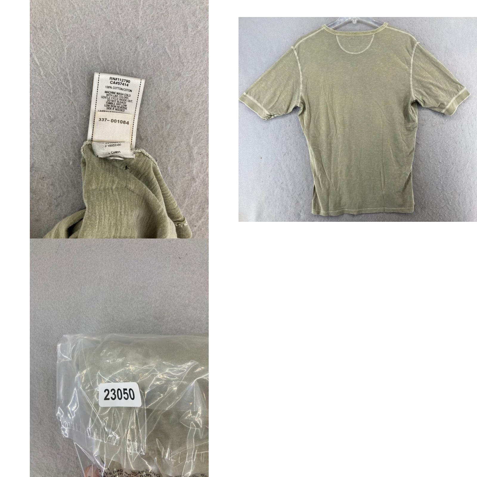 True Religion True Religion Men's T-Shirt Large Green V-Neck Relaxed Fit Solid Classic Designer Size US L / EU 52-54 / 3 - 8 Thumbnail