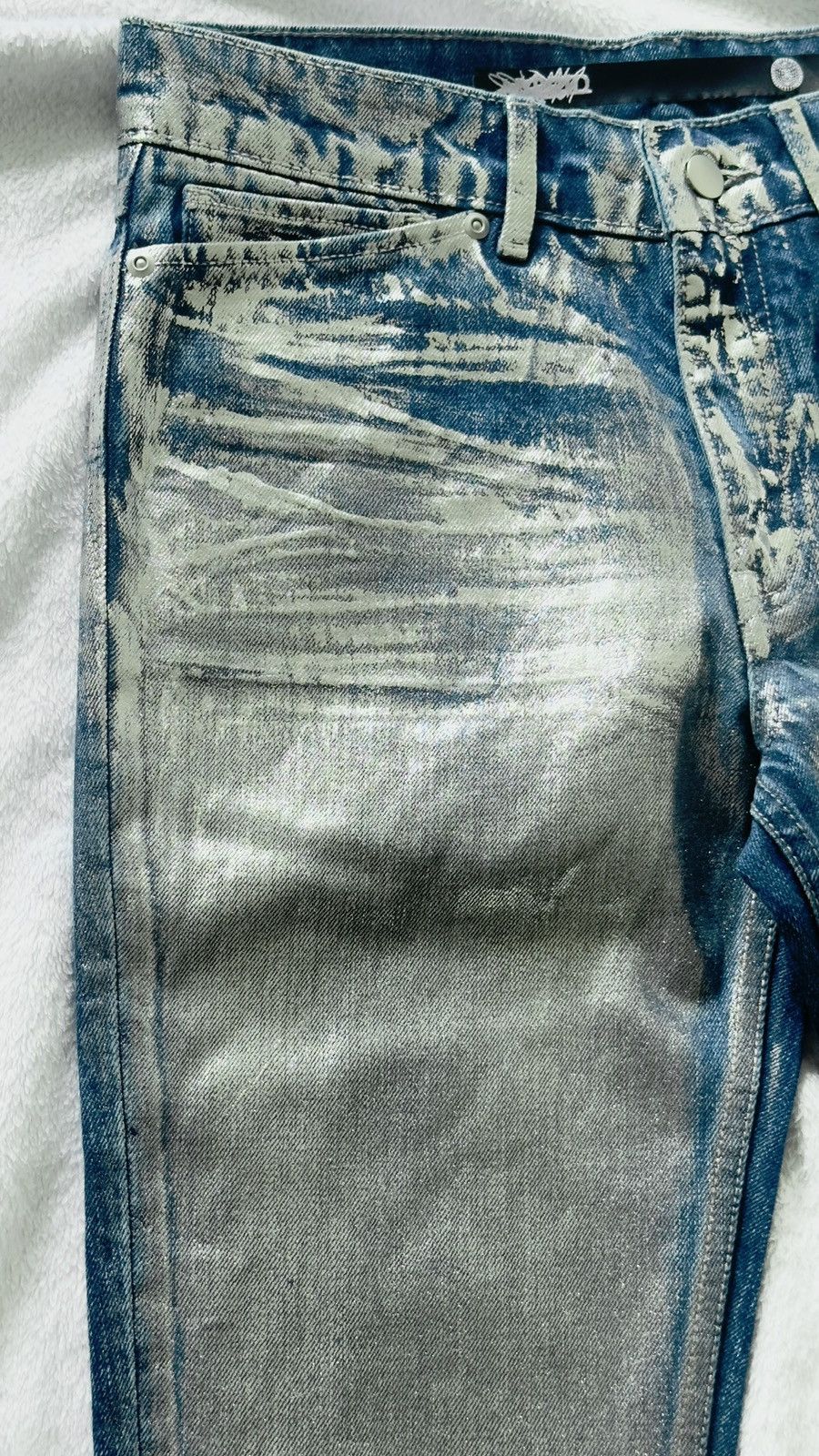 Japanese Brand hedi slimane luster metallic painted jeans Size US 32 / EU 48 - 3 Thumbnail
