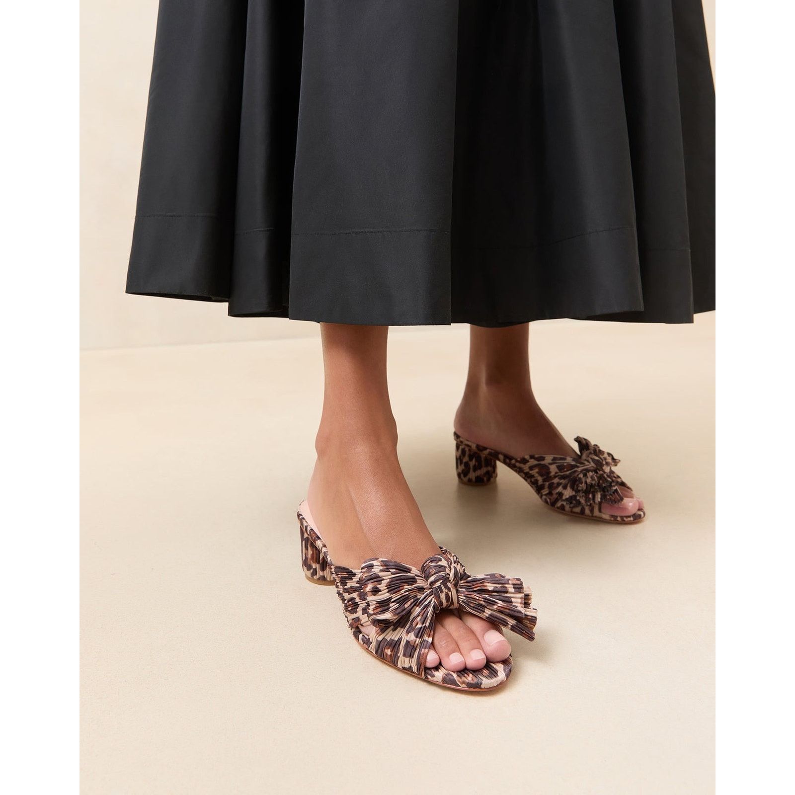 Loeffler Randall Loeffler Randall Emilia Leopard Pleated Bow Sandal sz 6 Size US 6 / IT 36 - 1 Thumbnail