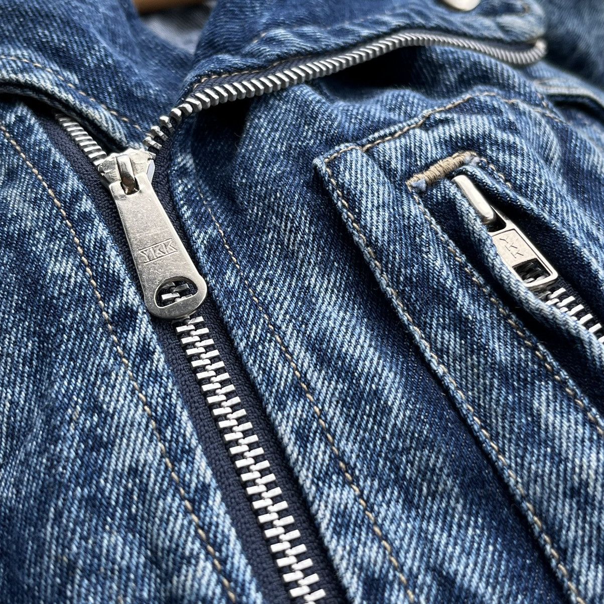 Other Vintage Biker Acid Wash Denim Jacket • Size US M / EU 48-50 / 2 - 3 Thumbnail
