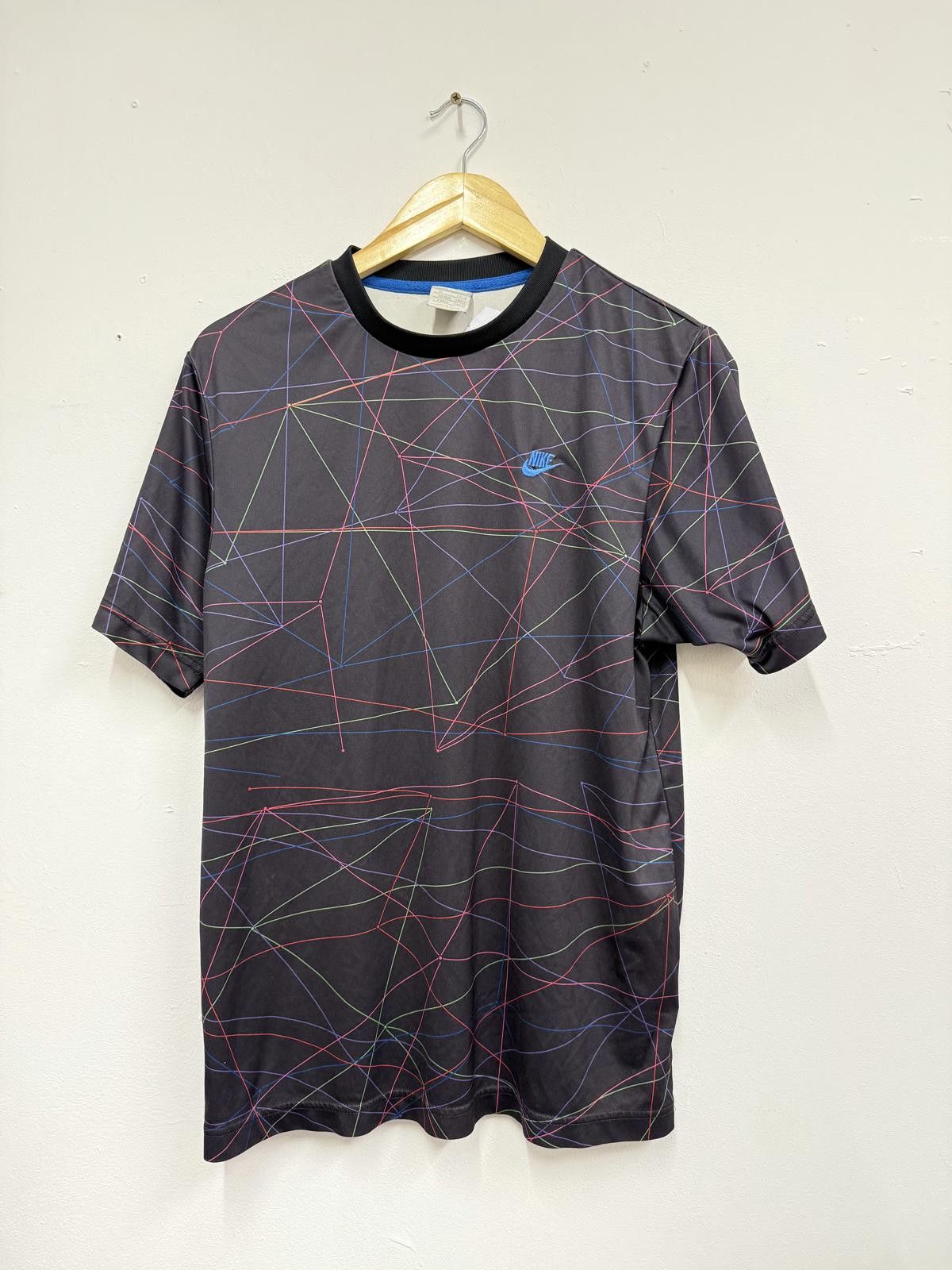 Nike Nike Men's Black Short Sleeve T-Shirt with Multicolour Line- Size ONE SIZE - 1 Thumbnail