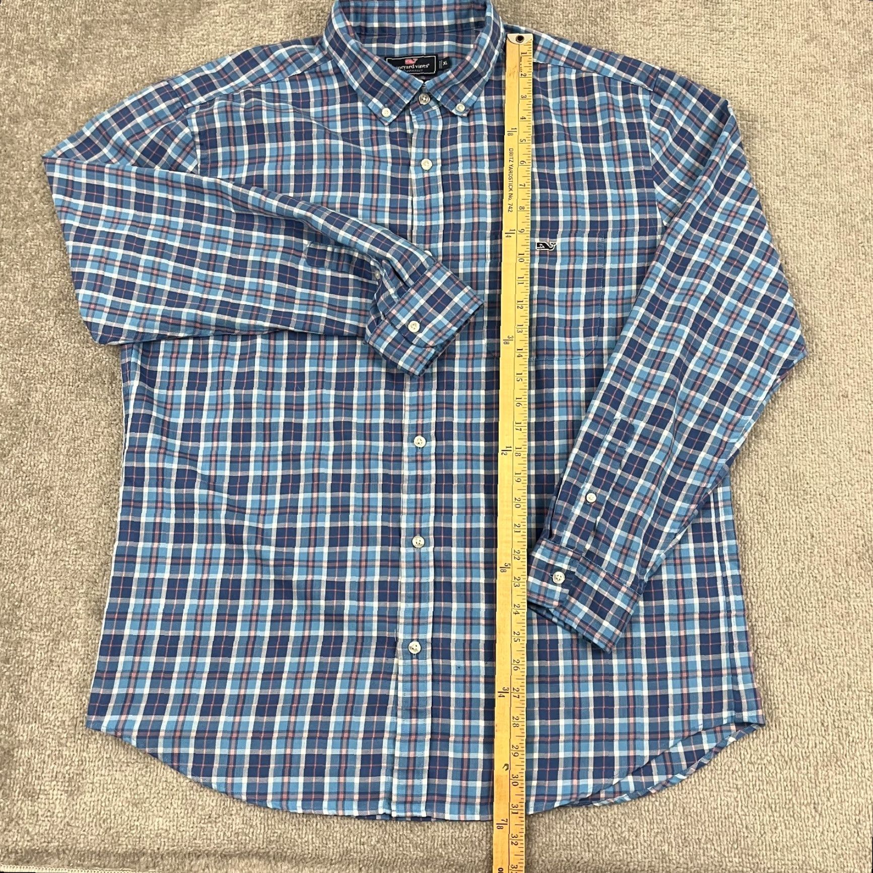 Vineyard Vines Vineyard Vines Tucker Shirt Mens XL Classic Performance Plaid Button-Down Preppy Shirt Button-Up Men’s XL Classic Plaid Blue 100% Cotton Size US XL / EU 56 / 4 - 5 Thumbnail